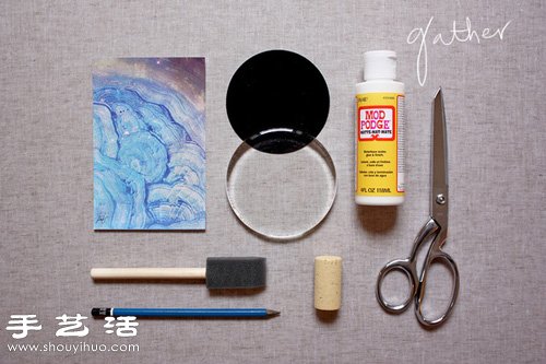 创意手工制作超美星云图案镇纸