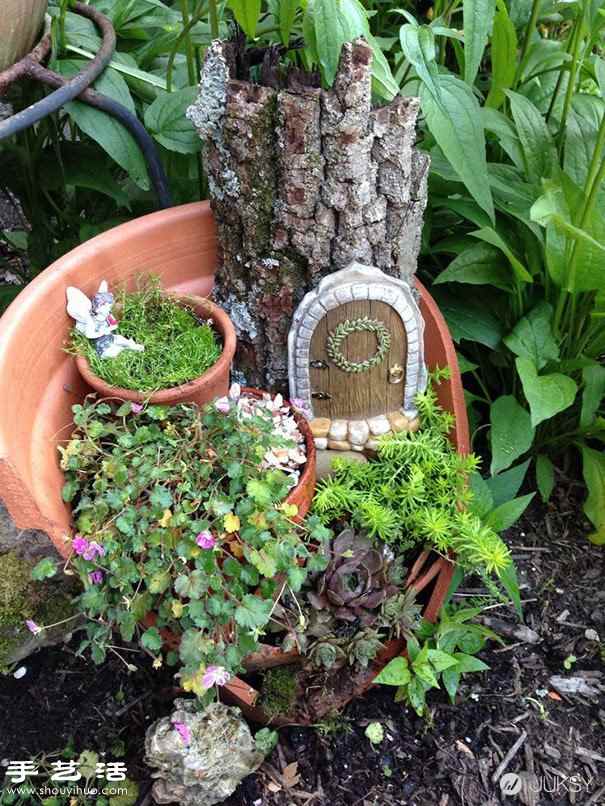 破花盆变废为宝DIY制作超美的创意盆栽