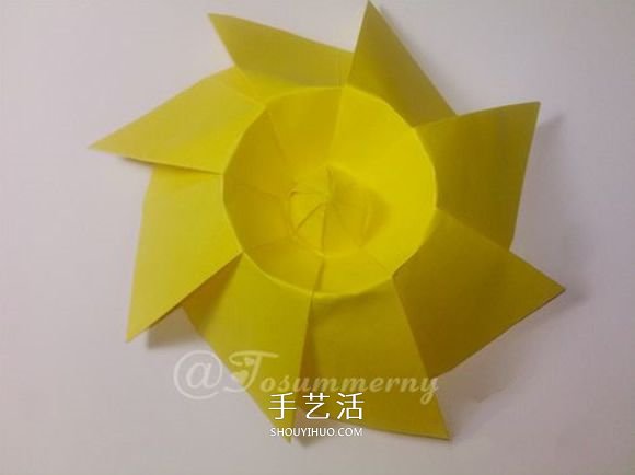 冬日里的暖阳!手工折纸立体太阳的折法图解