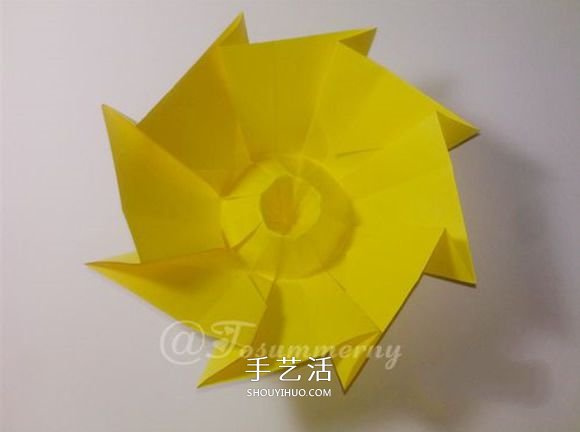冬日里的暖阳!手工折纸立体太阳的折法图解