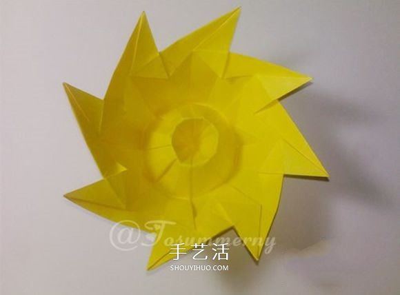 冬日里的暖阳!手工折纸立体太阳的折法图解