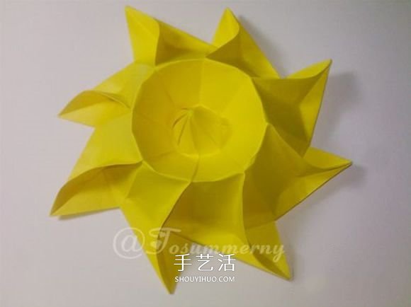 冬日里的暖阳!手工折纸立体太阳的折法图解